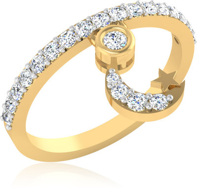 44% OFF on IskiUski Marvelous Charm Sterling Silver Diamond 14K Yellow Gold Plated 14 K Ring