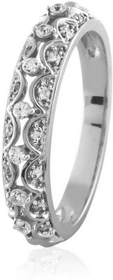 23% OFF on Velvetcase Scalloped Diamond Eternity Band White Gold 18 K Ring