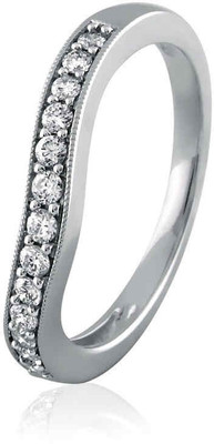 10% OFF on Velvetcase Diamond Accent Contour Band White Gold 18 K Ring