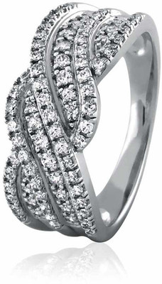 10% OFF on Velvetcase Wavy Diamond Eternity Band White Gold 18 K Ring