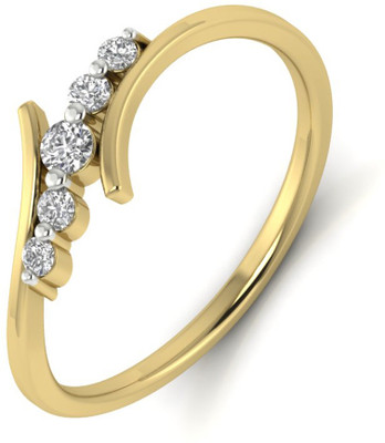 15% OFF on JacknJewel Deliberate Five Stone Diamond Gold 18K Yellow Gold Plated 18 K Ring