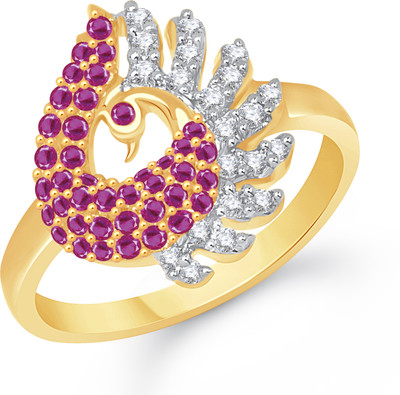 75% OFF on VK Jewels Bewitching Mayur Alloy Cubic Zirconia 18K Yellow Gold Plated 18 K Ring