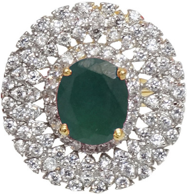 Sheetal Jewellery Brass, Alloy Silver, Yellow Gold Plated 18 K Ring