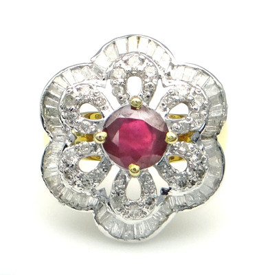 2% OFF on Arihant Gems & Jewels Gold Ruby 14K Yellow Gold Plated 14 K Ring