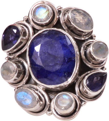 44% OFF on Rubera Silver Lapis Lazuli, Moonstone Ring