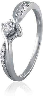10% OFF on Velvetcase Ribbon Diamond Accent Promise White Gold 18 K Ring