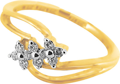 12% OFF on Jpearls Yellow Gold Diamond 18K Yellow Gold Plated 18 K Ring