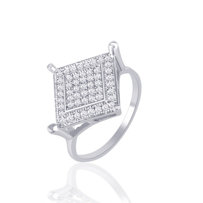 70% OFF on VK Jewels Square Shape Rhodium Plated Alloy Cubic Zirconia K Ring
