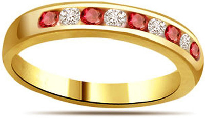 30% OFF on Surat Diamond Diamond & Ruby Gold Ring SDR1144 Yellow Gold Diamond, Ruby 18 K Ring