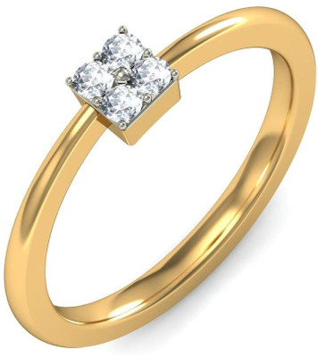 BlueStone Clover Gold Diamond 18K Yellow Gold Plated 18 K Ring