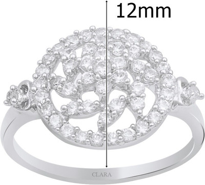 41% OFF on Clara The Dora Sterling Silver Swarovski Crystal Rhodium Plated Ring