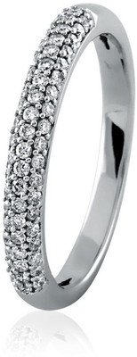 23% OFF on Velvetcase Mystic Three Line Diamond Eternity Band White Gold 18 K Ring