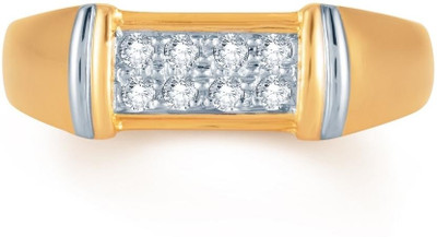 Jashn Yellow Gold Diamond Rhodium Plated Ring