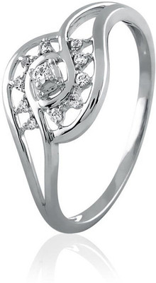 5% OFF on Velvetcase Ethnic Twinkle Diamond Ring White Gold 18K White Gold Plated 18 K Ring