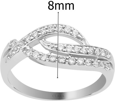65% OFF on Clara The Erika Sterling Silver Swarovski Crystal Rhodium Plated Ring