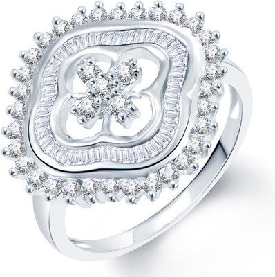 80% OFF on Sukkhi Stylish Alloy Cubic Zirconia Rhodium Plated Ring