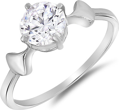 54% OFF on Mahi Divine Solitaie Alloy, Brass Cubic Zirconia Rhodium Plated Ring