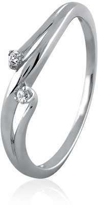 5% OFF on Velvetcase Duo Diamond Swirl ring White Gold 18K White Gold Plated 18 K Ring