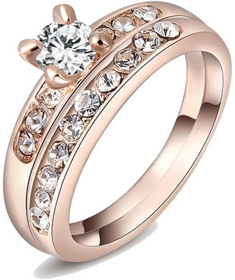 68% OFF on Kaizer Jewelry Alloy Cubic Zirconia 18K Rose Gold Plated Ring
