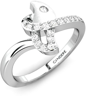 20% OFF on Candere Saaravani White Gold Diamond Rhodium Plated 18 K Ring