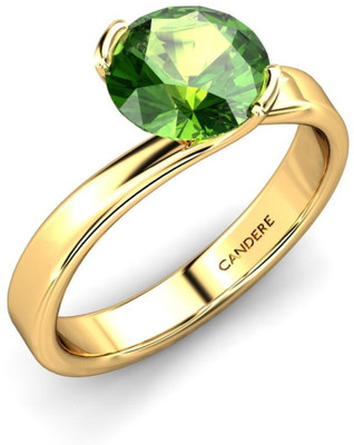 20% OFF on Candere Kammie Green Tourmoline Yellow Gold Tourmaline Rhodium Plated 14 K Ring