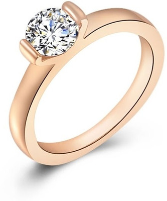 64% OFF on Kaizer Jewelry Alloy Cubic Zirconia 18K Rose Gold Plated Ring