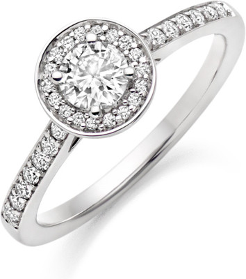 33% OFF on Amogh Jewels Queen Sterling Silver Diamond 14K White Gold Plated Ring