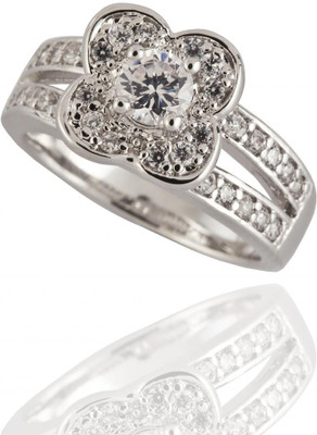 65% OFF on Siyora Finger Brass Cubic Zirconia Rhodium Plated Ring