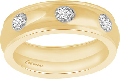 50% OFF on Ciemme 0.82 CT 3-Stone Stackable Silver Cubic Zirconia 18K Yellow Gold Plated Ring