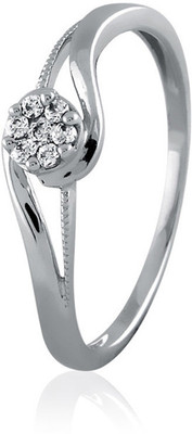 18% OFF on Velvetcase Diamond Composite Swirl Ring White Gold 18K White Gold Plated 18 K Ring