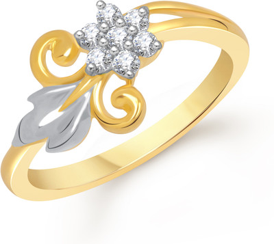 82% OFF on VK Jewels Regal Rose Alloy Cubic Zirconia 18K Yellow Gold Plated 18 K Ring