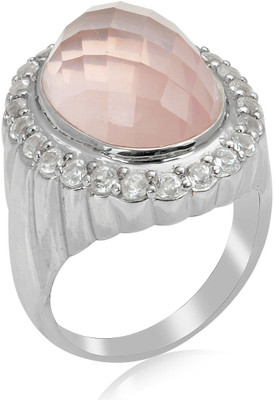 36% OFF on RosesNRibbons Rosy Delight Sterling Silver Quartz, Topaz Rhodium Plated Ring