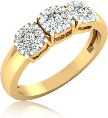 31% OFF on Forevercarat Classic Silver Diamond 14K Yellow Gold Plated Ring