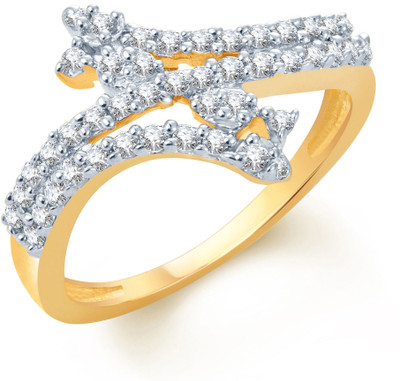 66% OFF on Sukkhi Beguiling Alloy Cubic Zirconia 18K Yellow Gold, Rhodium Plated Ring