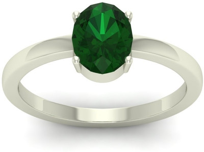 31% OFF on Jewels5 Primrose Green White Gold Emerald Rhodium Plated 18 K Ring