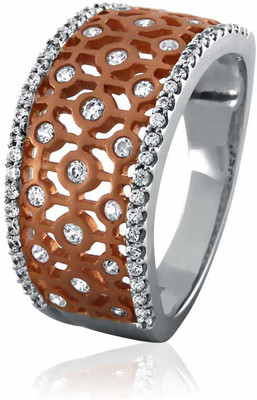 3% OFF on Velvetcase Arty Filigree Diamond Eternity Band White Gold 18 K Ring