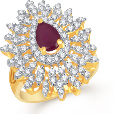 80% OFF on VK Jewels Imperial Aura Alloy Cubic Zirconia 18K Yellow Gold Plated Ring