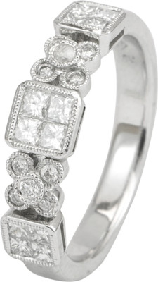 Rakam Gold Diamond 18K White Gold Plated 18 K Ring
