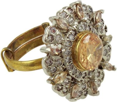 20% OFF on The Art Jewellery Brass Black Silver Plated Ring