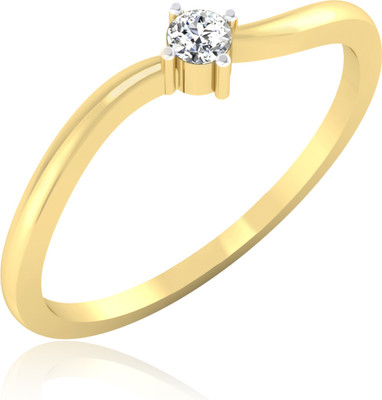 31% OFF on Forevercarat Moon Drop Silver Diamond 14K Yellow Gold Plated Ring