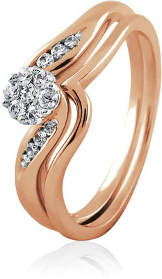 10% OFF on Velvetcase Composite Diamond Accent Bridal Rose Gold 18 K Ring
