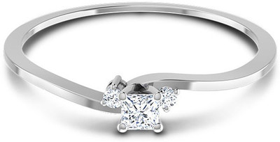 15% OFF on JacknJewel Princess Cut Diamond Gold 18K White Gold Plated 18 K Ring