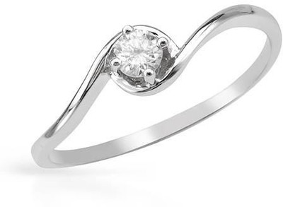 15% OFF on Aaditya Diamonds Solitaire Sterling Silver Diamond Sterling Silver Plated Ring