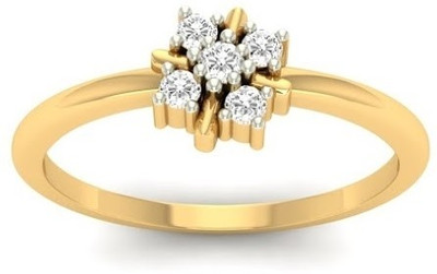 31% OFF on Jewels5 Adela Yellow Gold Diamond Rhodium Plated 18 K Ring