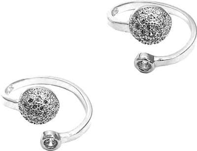 Jewel Craft Silver Cubic Zirconia Rhodium Plated Toe Ring