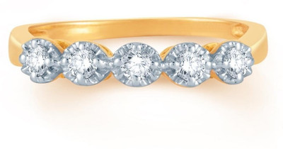 Jashn Yellow Gold Diamond Rhodium Plated Ring Jashn Yellow Gold Diamond Rhodium Plated Ring