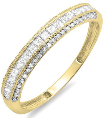 65% OFF on Kavya Jewels Stackable Yellow Gold Diamond 14 K Ring
