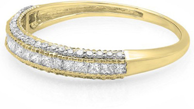 65% OFF on Kavya Jewels Stackable Yellow Gold Diamond 14 K Ring