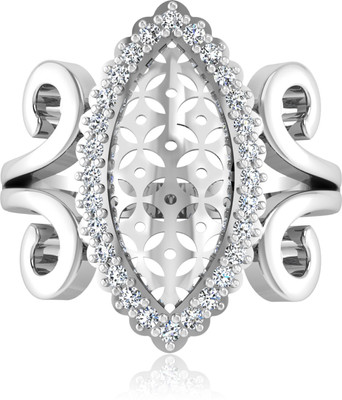 31% OFF on Forevercarat Diamond Paisley Silver Diamond Sterling Silver Plated Ring