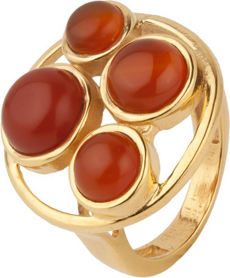 23% OFF on Voylla Stunning Floral Style Semi-precious Stone Embellished Metal Crystal Rhodium Plated Ring